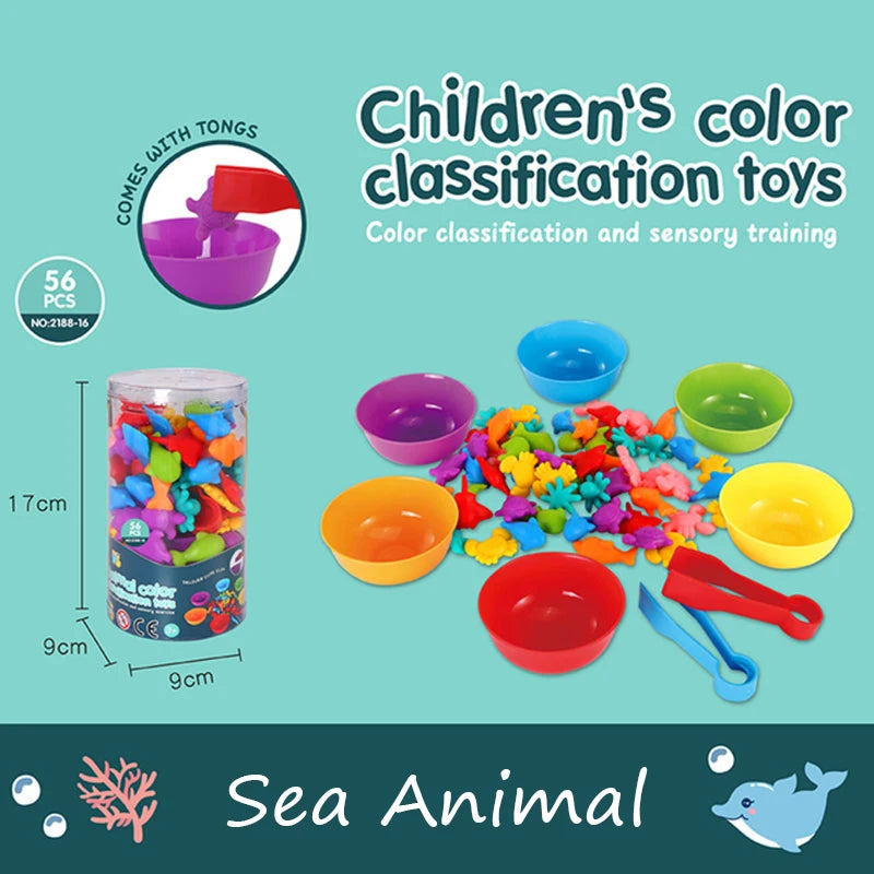 Regnbue tellebjørner fargesorteringsmattelek for barn