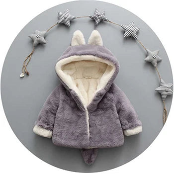 Cat Ears Hooded Plush Jacket for Toddler Girls