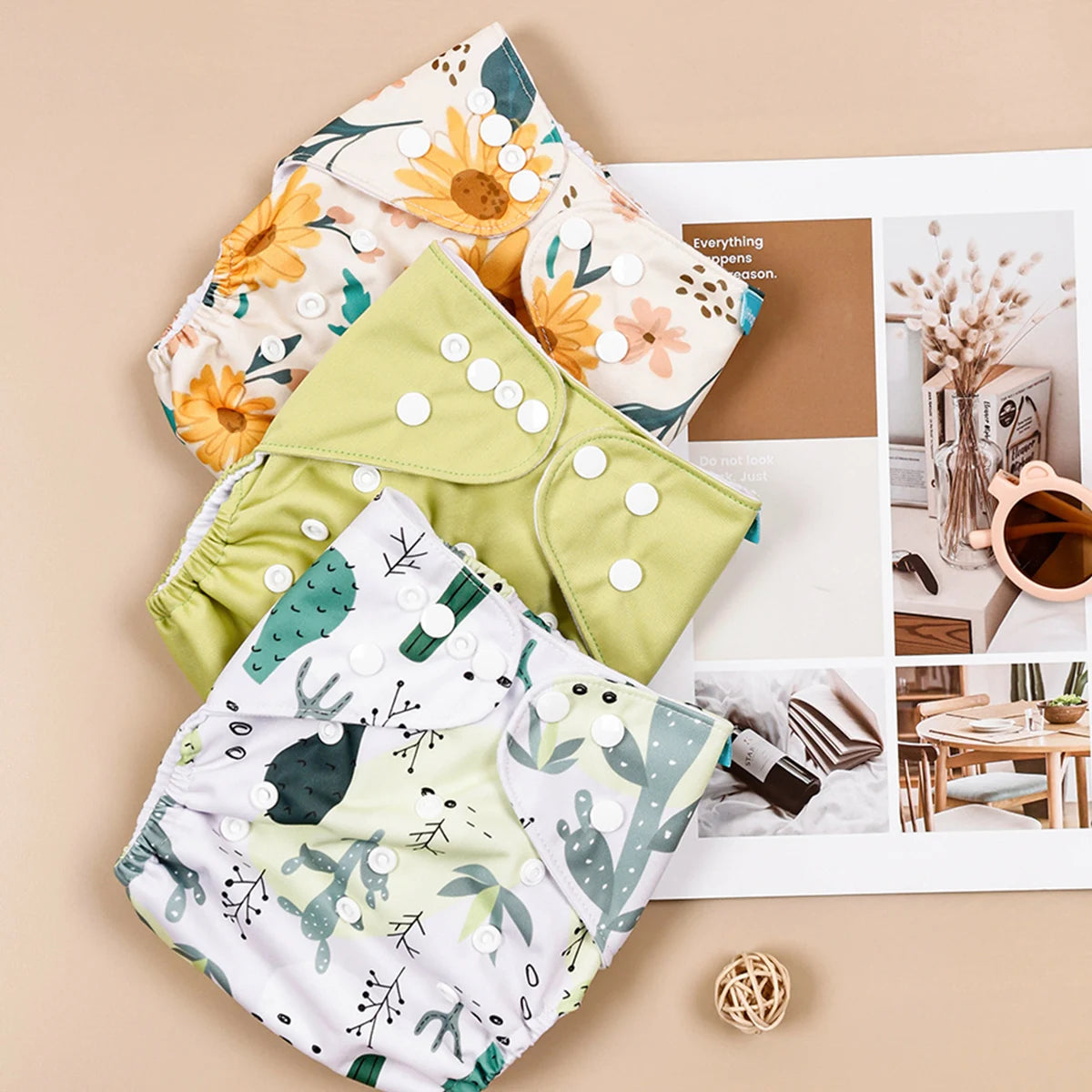 Vaskbart stofblesæt 3 stk ��� Genanvendelig babyble