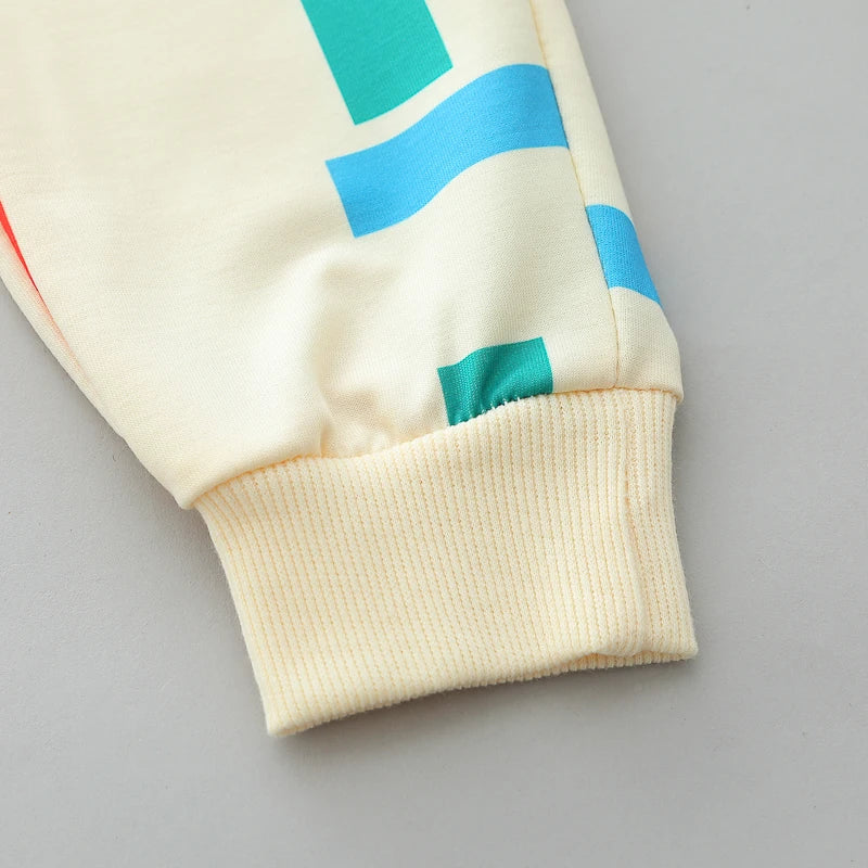 Baby Colorful Stripe Long Sleeve Pants Outfit, 2-Piece Set