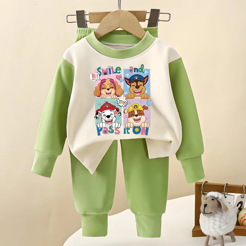 Kids Autumn Long Sleeve Pajamas Set for Boys and Girls