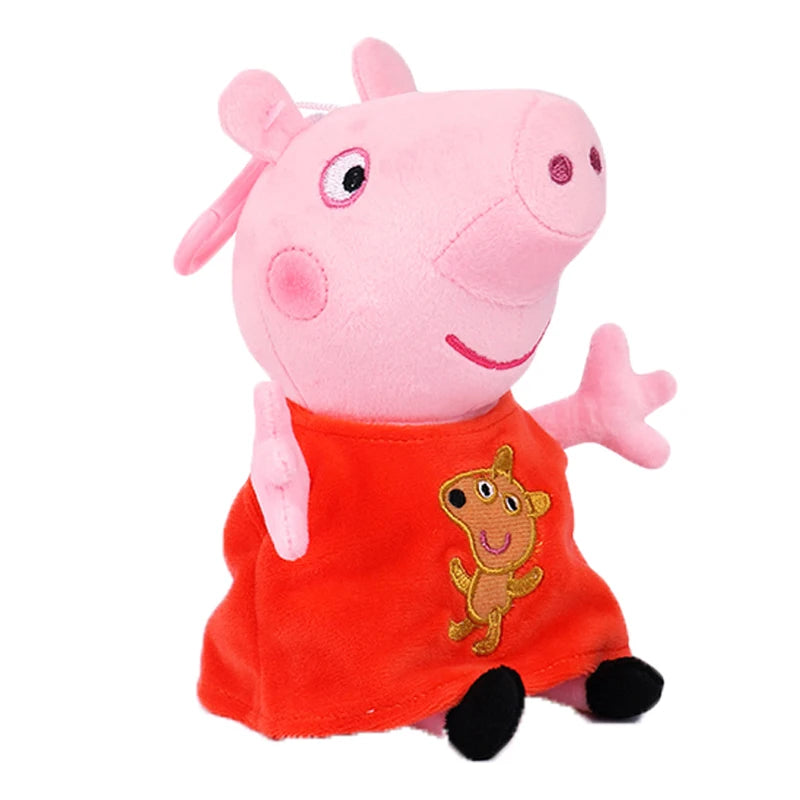19 cm 100 % ægte PEPPA PIG Fyldt blød dukke Peppa George Zoe Suzy Rebecca Emily Danny Pedro bjørn Dinosaur Børn Plys legetøj