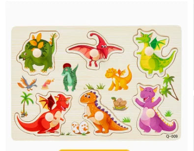 Træ-Montessori-puslespil til småbørns finmotorik