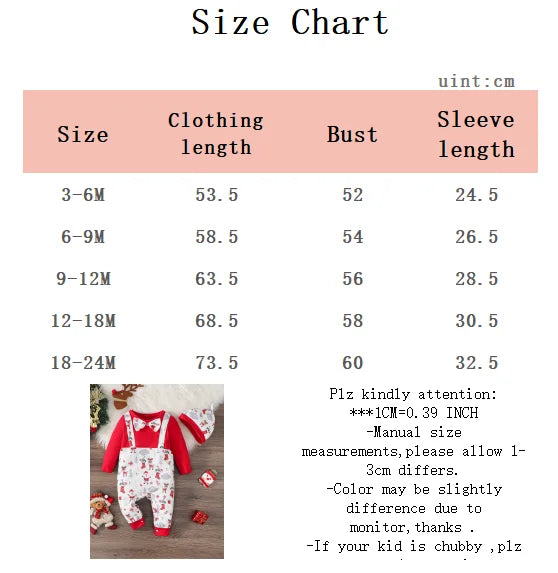 Santa Claus Bodysuit & Hat Set for Baby Boys 0-24 Months