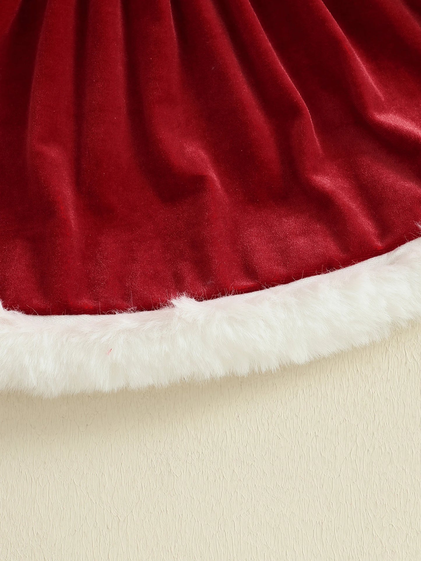 Baby Girl Christmas Velvet Dress with Santa Hat Set