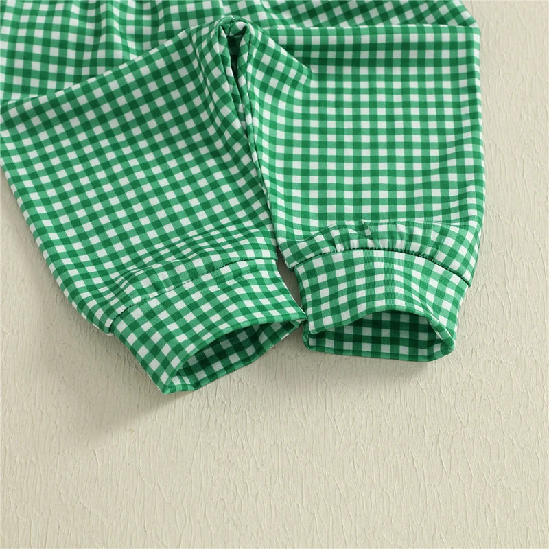 Sæt med sweatshirt og ternede bukser til småbørnsdrenge