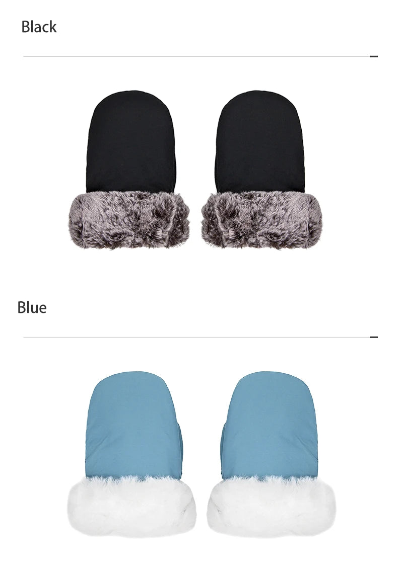 Winter-Kinderwagenhandschuhe, wasserdicht, warm, Bären-Design für Mütter