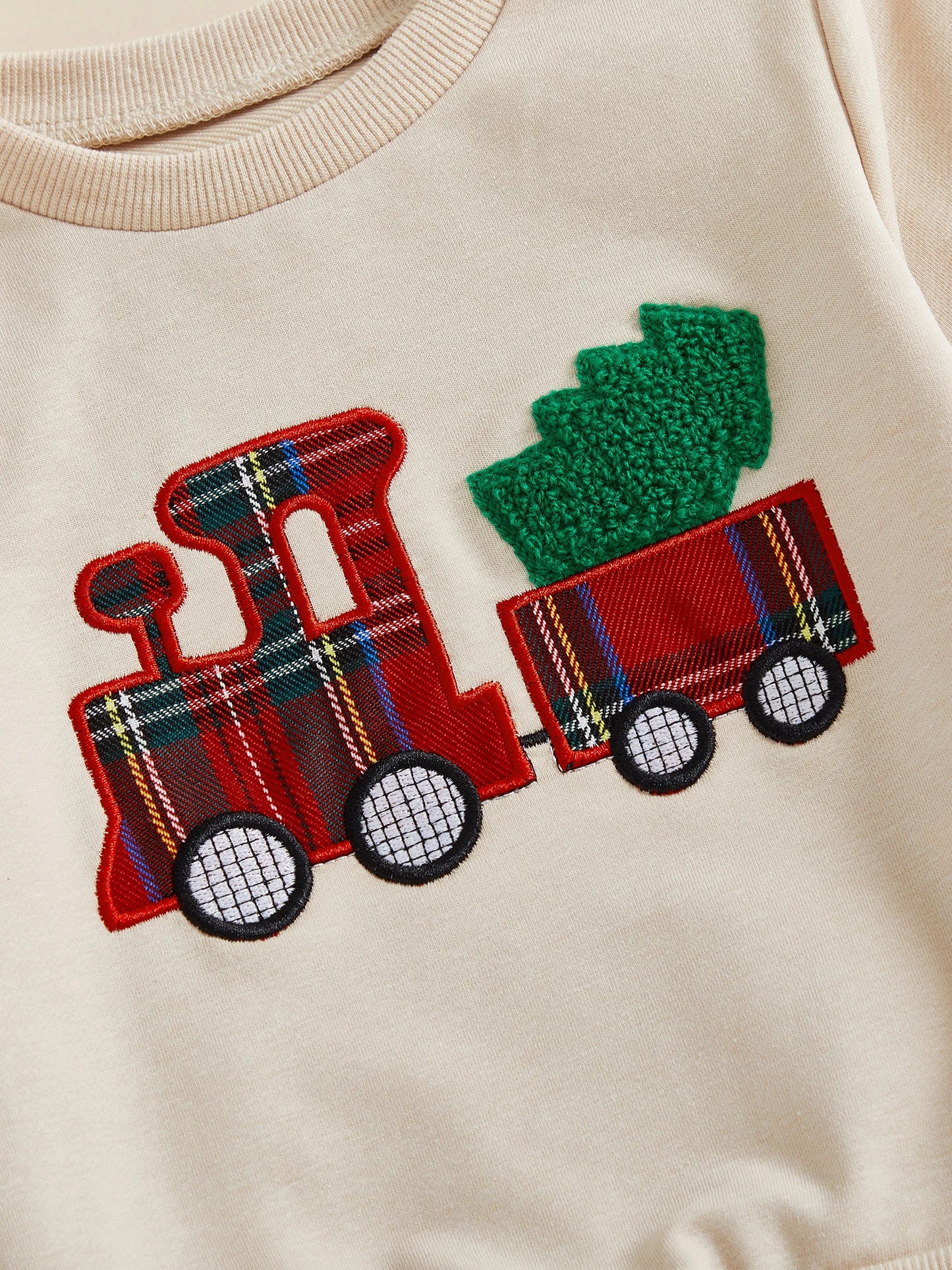 Infant Boys Christmas Sweatshirt & Plaid Pants Set 0-3Y