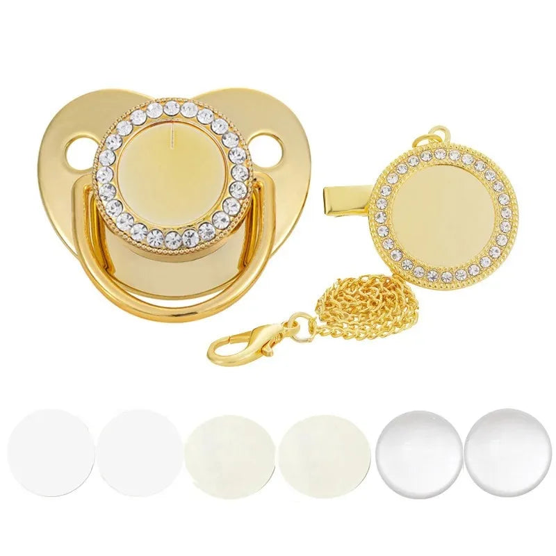 Custom Rhinestone Pacifier and Clip – Safe BPA-Free Design