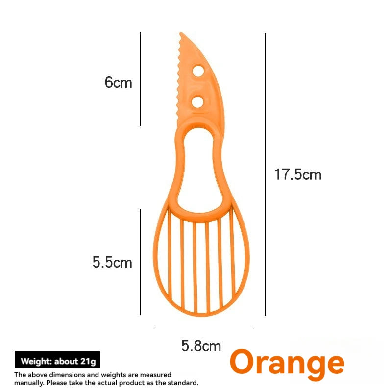 3-i-1 avocado-skæremaskine Shea-udskærer Smør Frugtskræller Cutter Pulp-udskiller Plastkniv Køkken Grøntsagsværktøj Køkken-gadgets