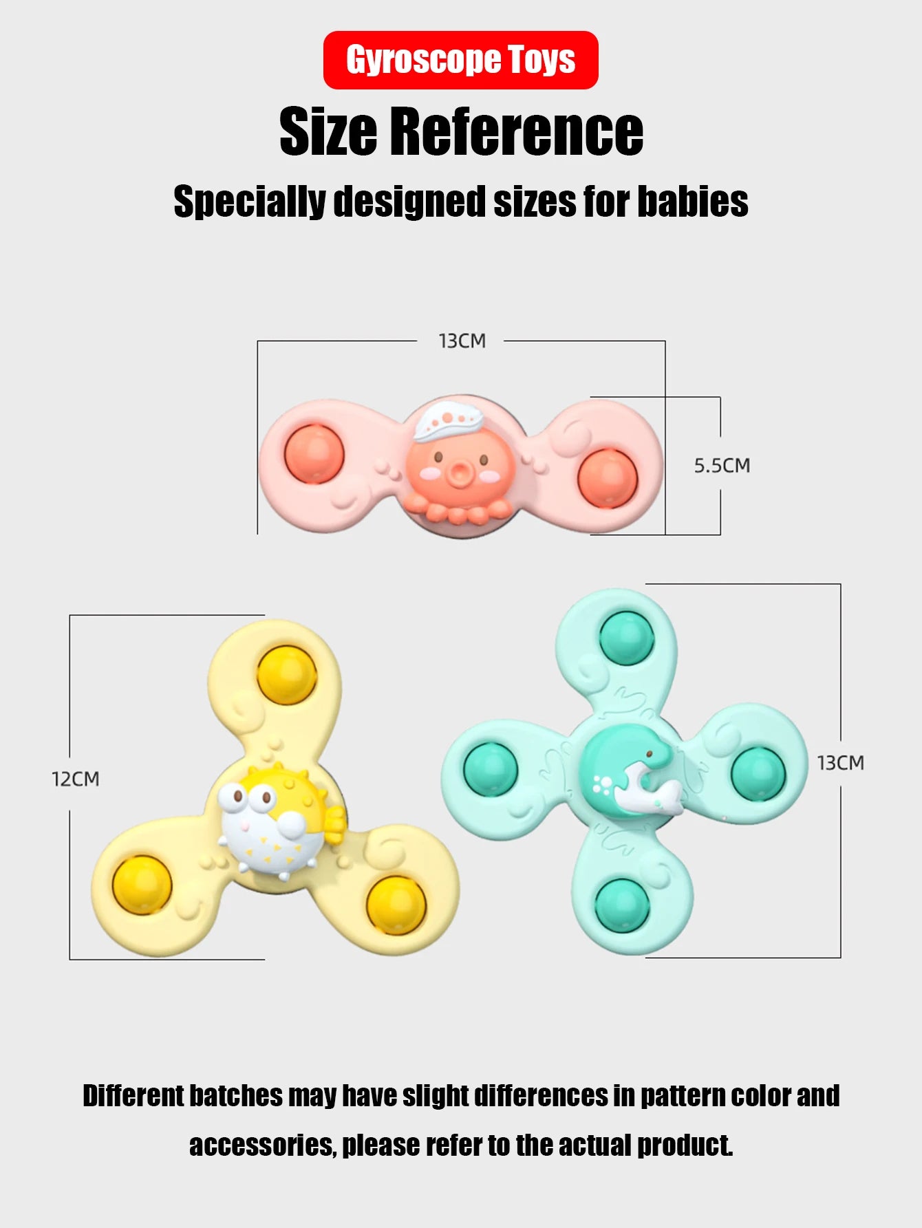 3-pak babybadelegetøj med sugekopper - sjov rangleleg