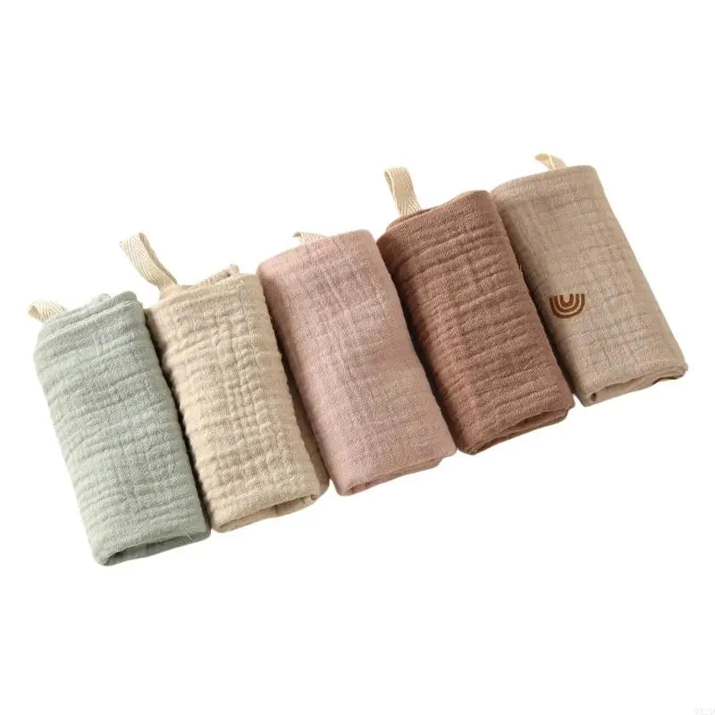 5-Pack Baby Cotton Burp Cloths and Wipes for Newborns