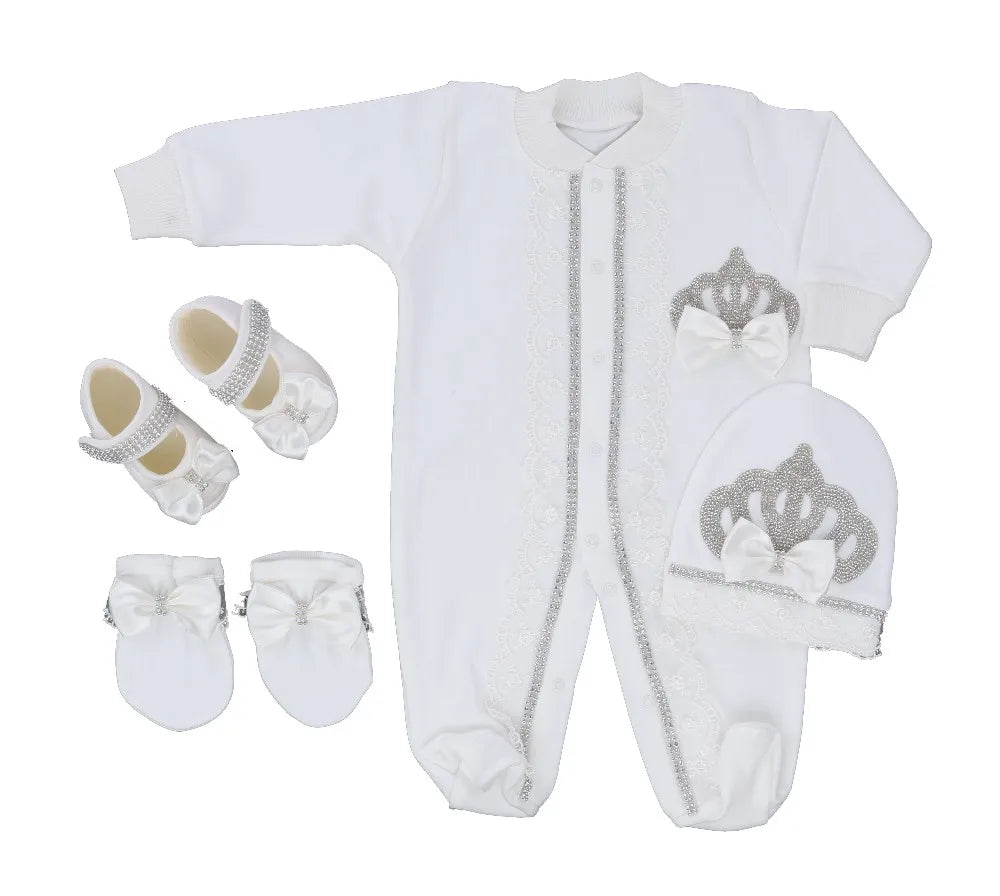Royal Bling Baby Outfit Set with Crown and Accessories