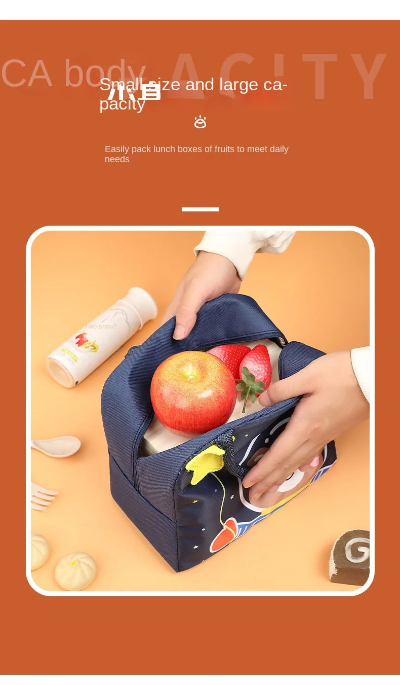 Cartoon Kinderlunchtas Thermische isolatie Aluminiumfolie Hoge kwaliteit Waterdichte Oxford-stof Draagbare lunchtassen Tote Nieuw