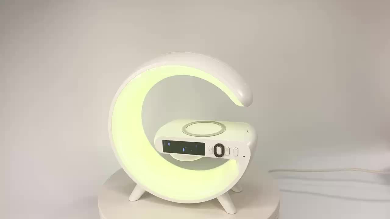 Soporte de cargador inalámbrico con despertador y luz nocturna LED