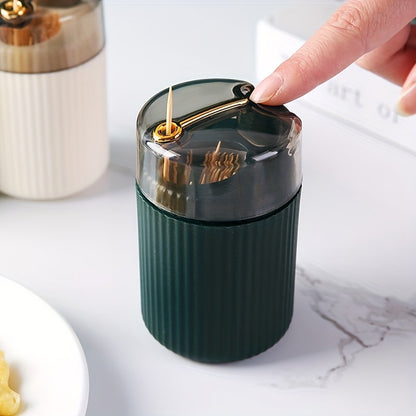 Automatic Toothpick Dispenser - Compact Press-Type Toothpick Holder for Home and Kitchen