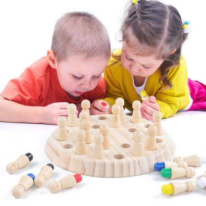 Wooden Color Matching Chess Puzzle for Kids' Learning Fun