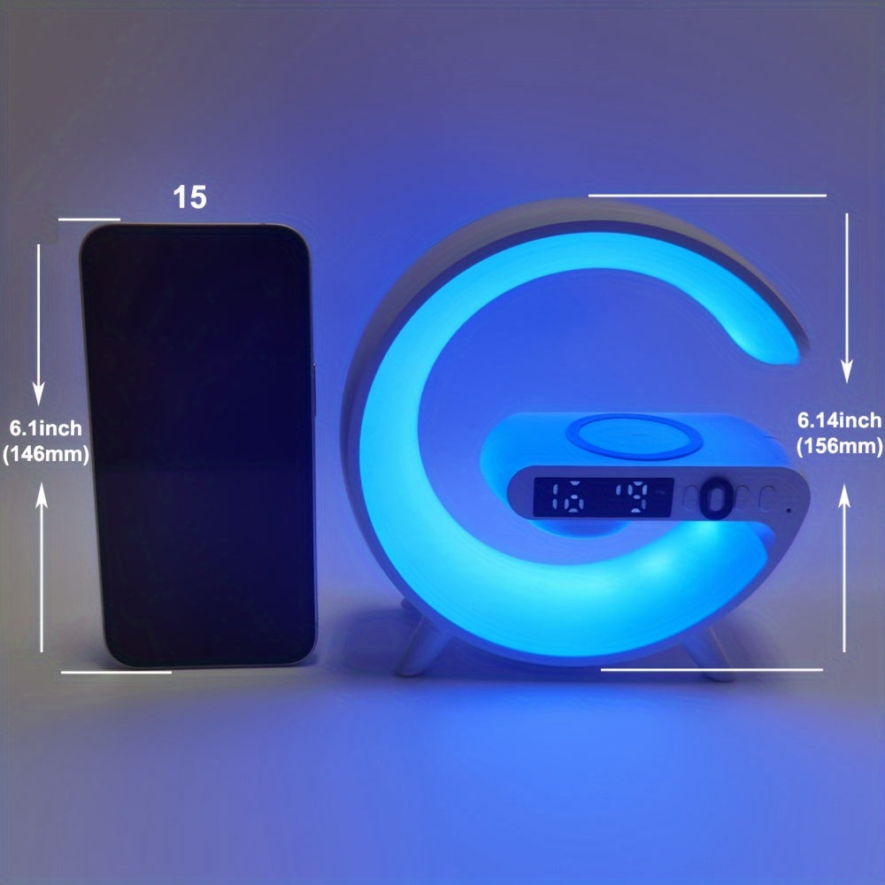 Atmosphere Bedside Lamp with Ambient Light, Wireless Charging, and Wake-Up Light – Stroller Winter Cover Compatible Multifunctional Lamp