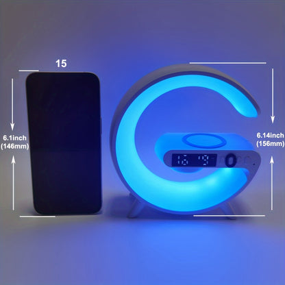 Atmosphere Bedside Lamp with Ambient Light, Wireless Charging, and Wake-Up Light – Stroller Winter Cover Compatible Multifunctional Lamp