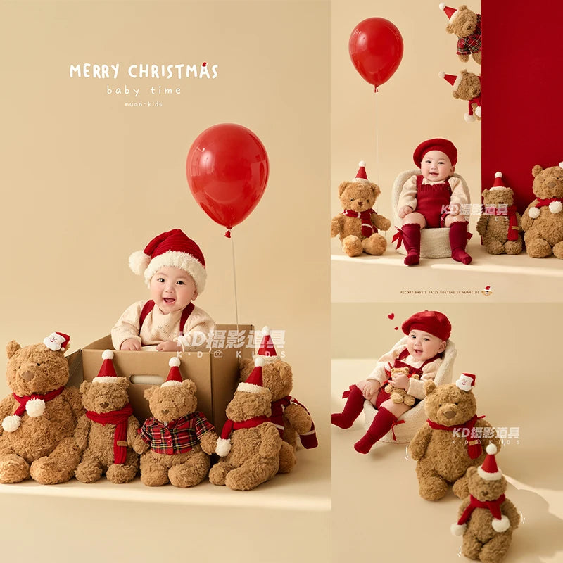 Christmas Baby Outfit Set with Knitted Hat and Socks