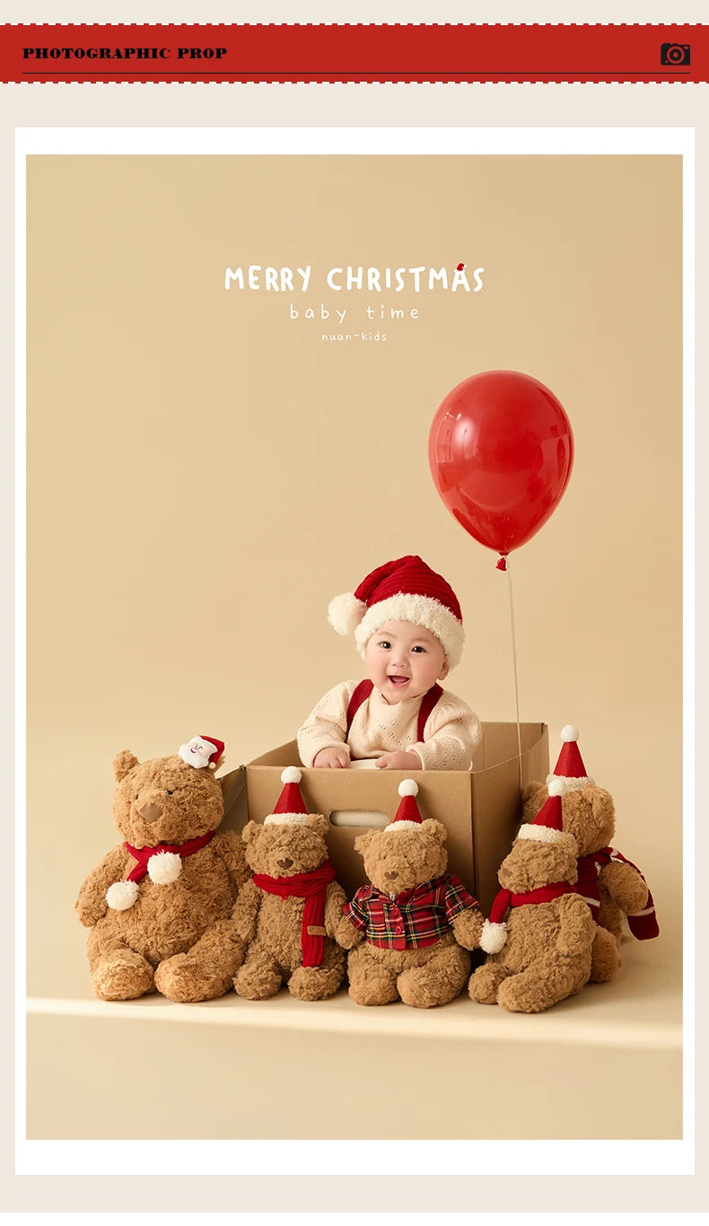 Christmas Baby Outfit Set with Knitted Hat and Socks
