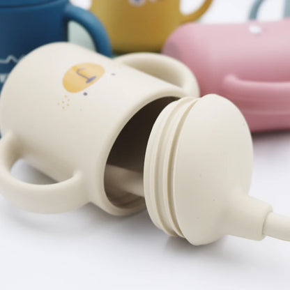 Ny tegneserie 120 ML Baby Silikon Sippy Cup BPA-fri bærbar oppbevaring Snack Container Mate Cup Lekkasikker treningskopp