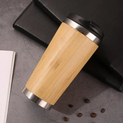 Durable Stainless Steel Bamboo Thermos for Daily Use

