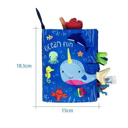 Interactive Baby Cloth Book with Sounds and Rattles