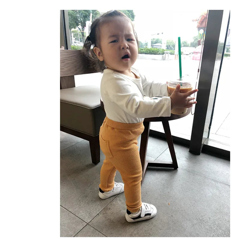 Cotton High Waist Leggings for Baby Girls and Boys
