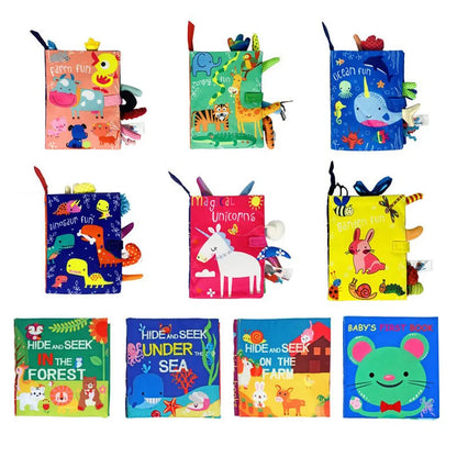 Interactive Baby Cloth Book with Sounds and Rattles