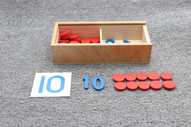 Wooden Montessori Number Counting Cards for Kids' Learning