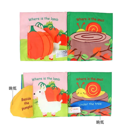 Interactive Baby Cloth Book with Sounds and Rattles