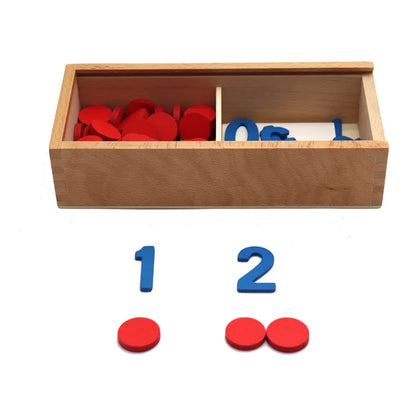 Wooden Montessori Number Counting Cards for Kids' Learning