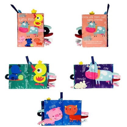 Interactive Baby Cloth Book with Sounds and Rattles