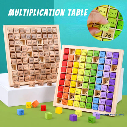 Wooden Montessori Multiplication Table Toy for Kids