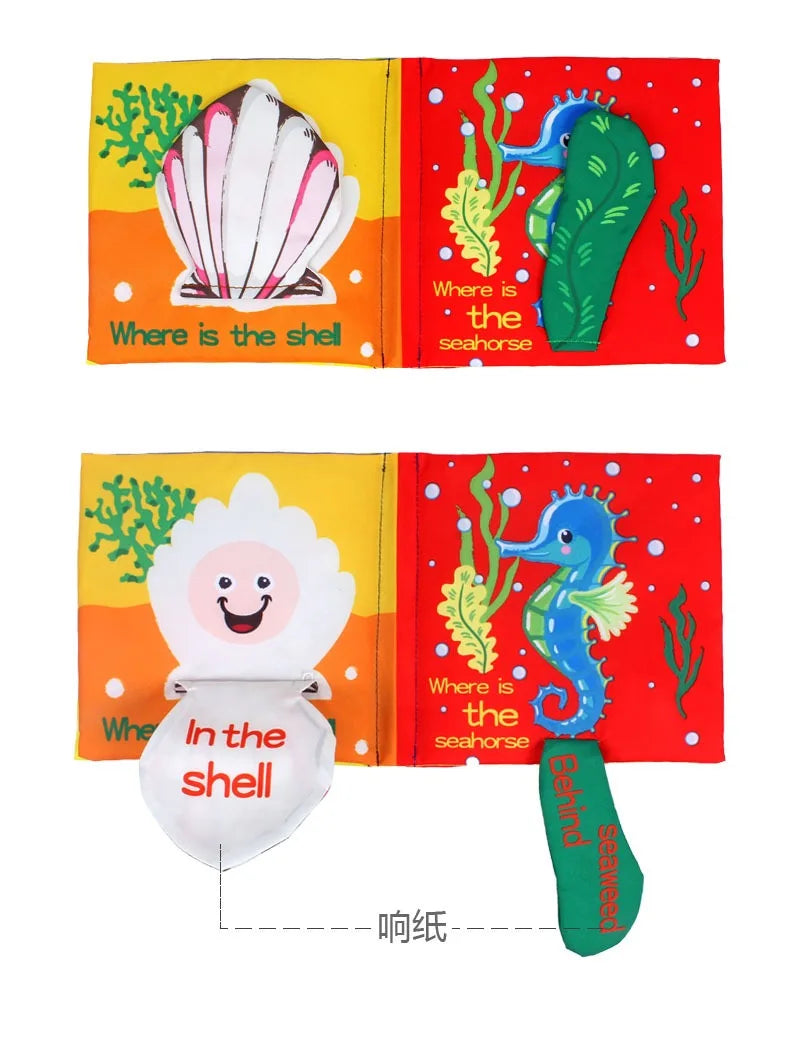 Interactive Baby Cloth Book with Sounds and Rattles