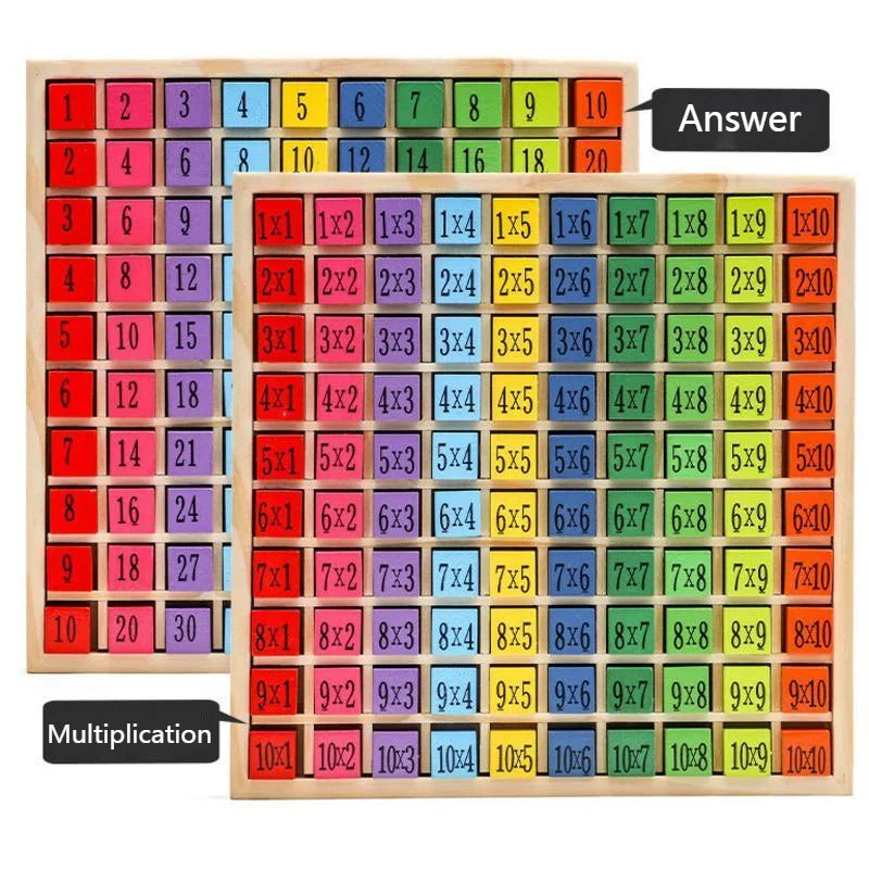 Wooden Montessori Multiplication Table Toy for Kids