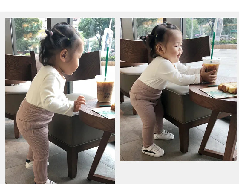 Cotton High Waist Leggings for Baby Girls and Boys
