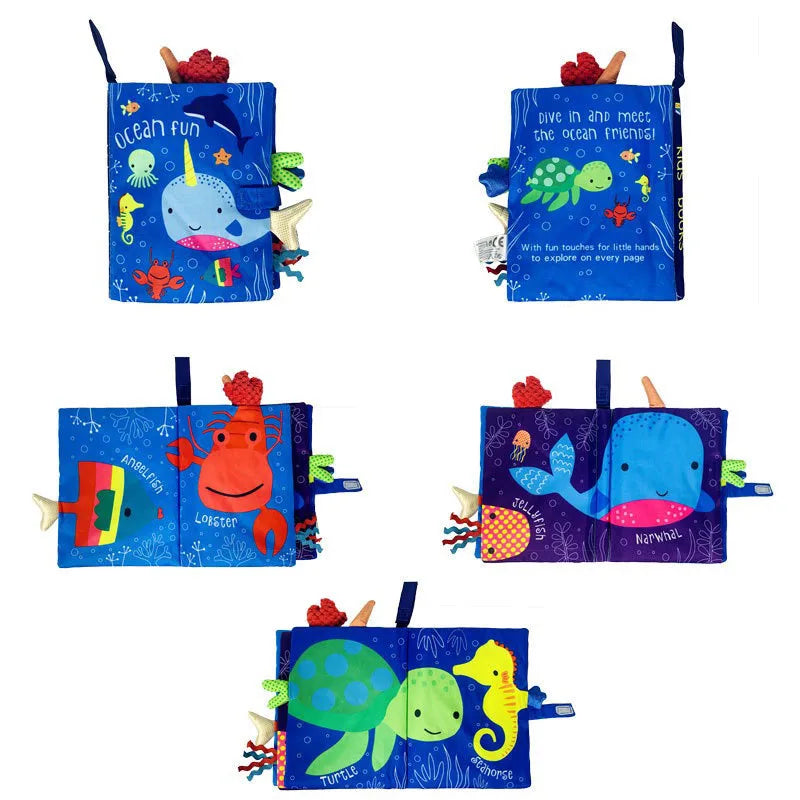 Interactive Baby Cloth Book with Sounds and Rattles