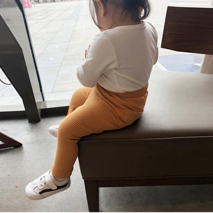 Cotton High Waist Leggings for Baby Girls and Boys