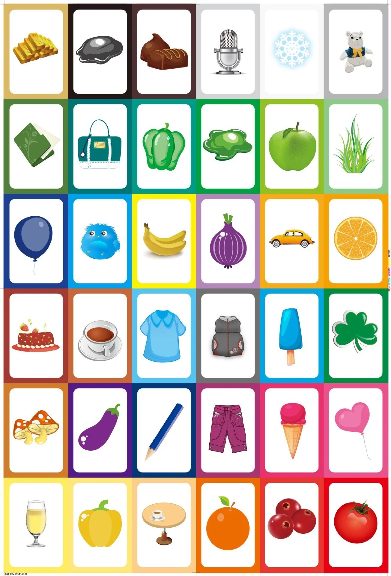 36 Pcs Animal Shape & Color Learning Cards for Kids
