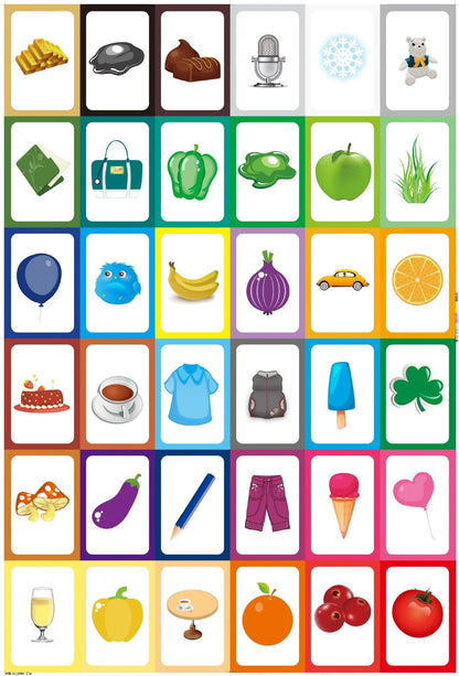 36 Pcs Animal Shape & Color Learning Cards for Kids