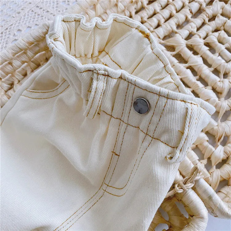 High Waist Warm Jeans for Babies - Solid Color Kids' Apparel