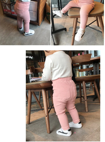 Cotton High Waist Leggings for Baby Girls and Boys