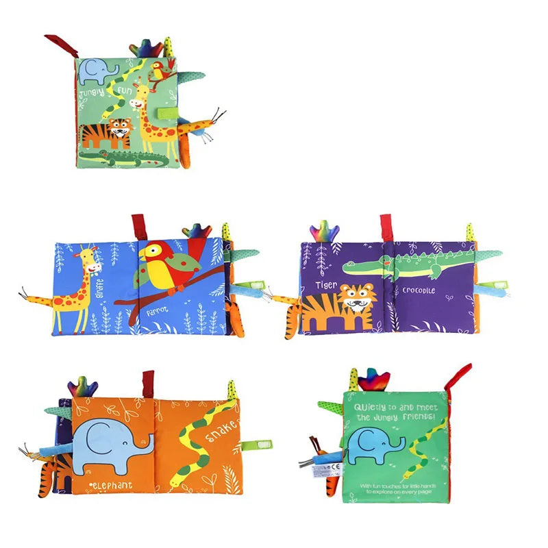 Interactive Baby Cloth Book with Sounds and Rattles