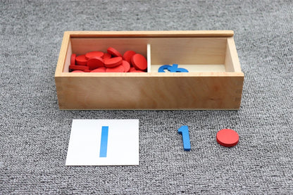 Wooden Montessori Number Counting Cards for Kids' Learning
