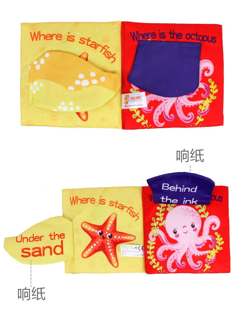 Interactive Baby Cloth Book with Sounds and Rattles