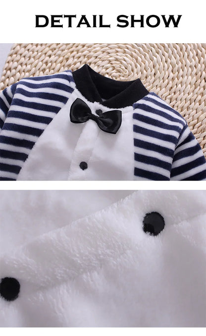 Soft Flannel Infant Jacket and Jumpsuit for Newborns 0-18 Months