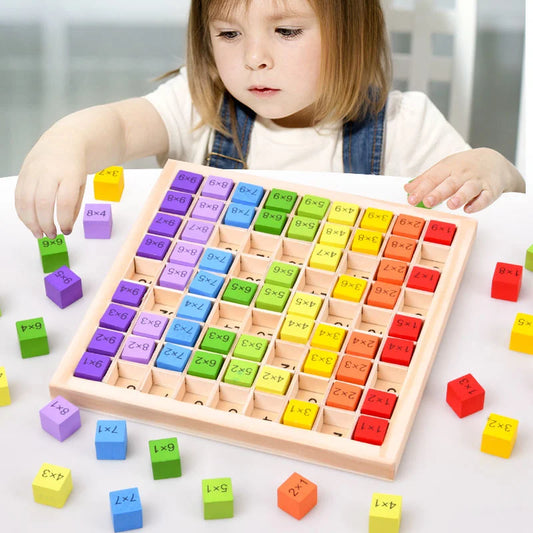 Wooden Montessori Multiplication Table Toy for Kids