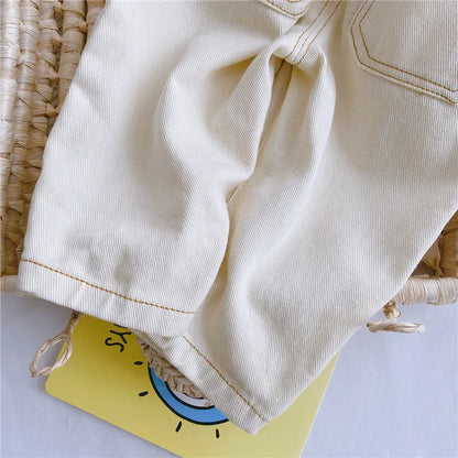 High Waist Warm Jeans for Babies - Solid Color Kids' Apparel